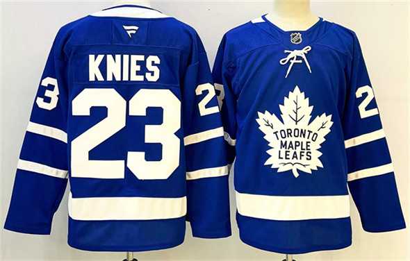 Mens Toronto Maple Leafs #23 Matthew Knies Blue 2024-25 Stitched Hockey Jersey->toronto maple leafs->NHL Jersey